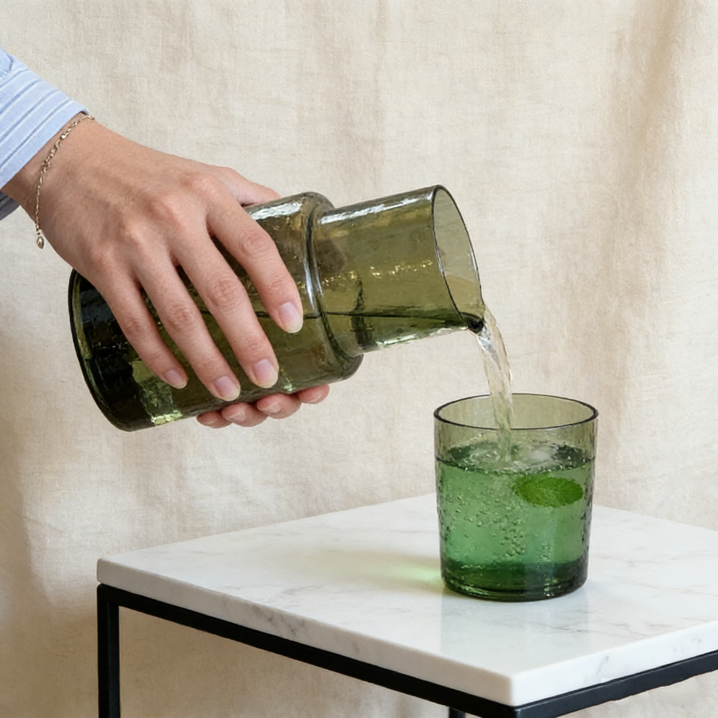 Carafe & Glass Set - Olive