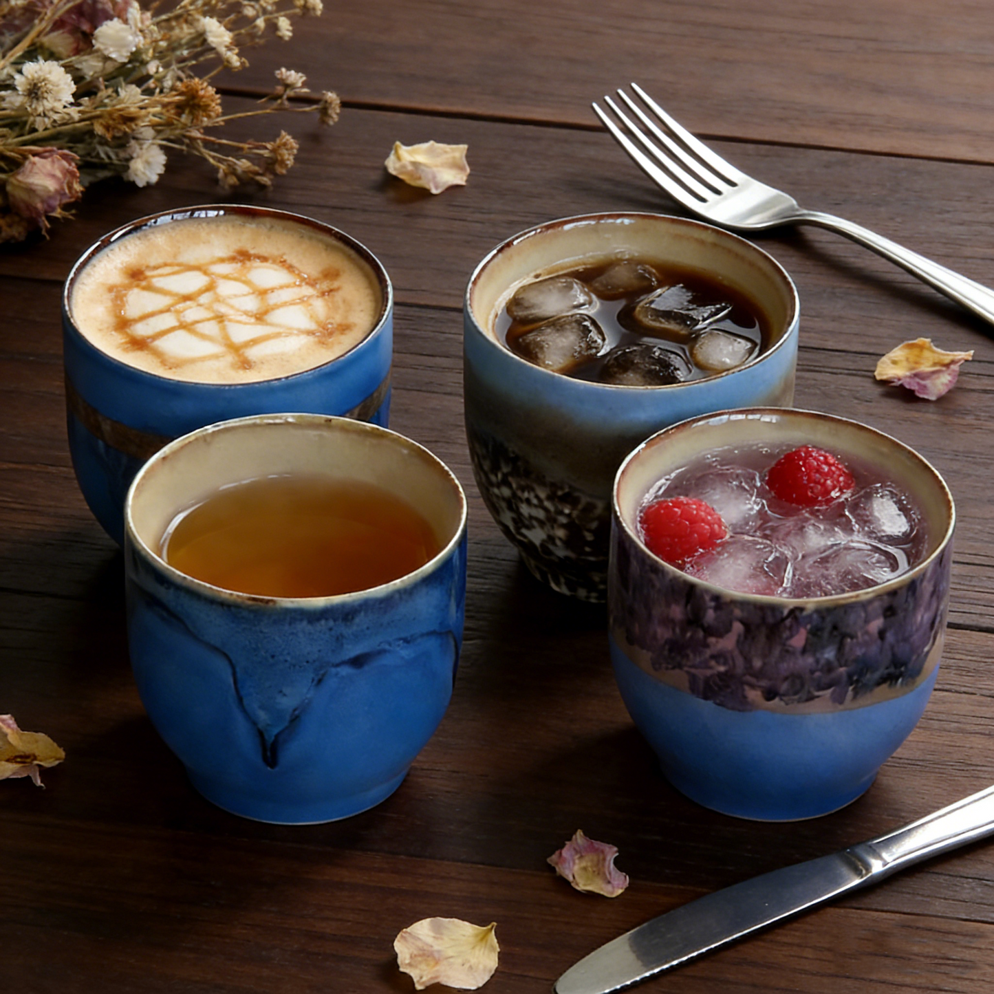 Unique Cafe Cups, Set of 4