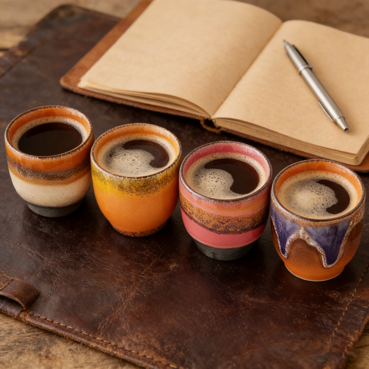 Ceramics Cafe Cups, Set of 4